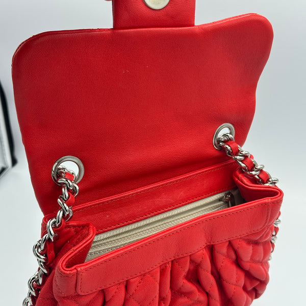 Chanel Washed Lambskin Chain Around Messenger - Red