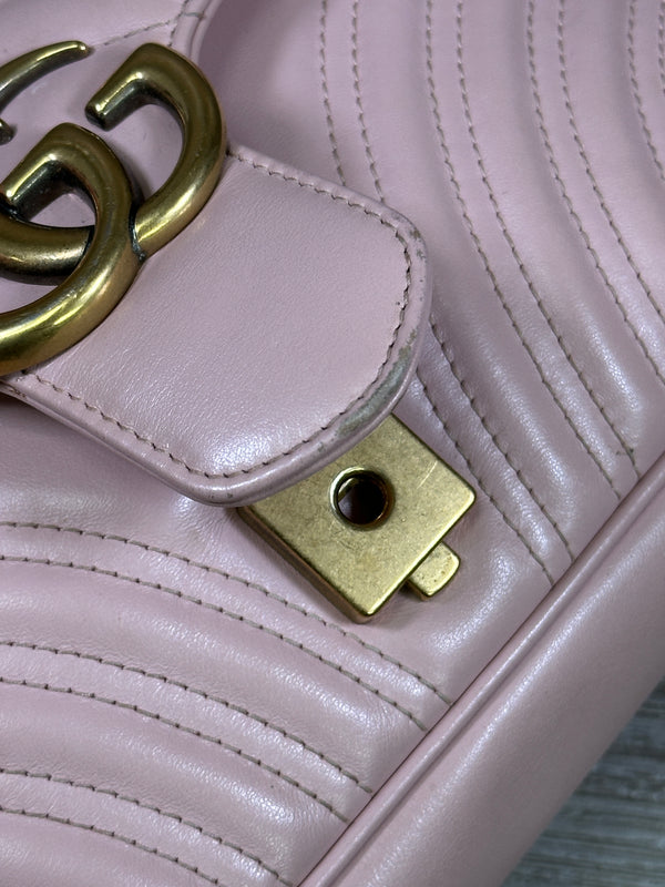 Gucci Double G Marmont Shoulder Bag Small - Pink