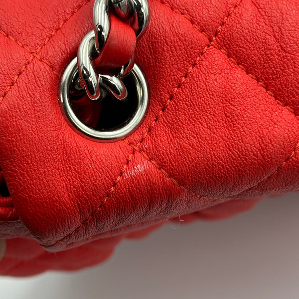 Chanel Washed Lambskin Chain Around Messenger - Red