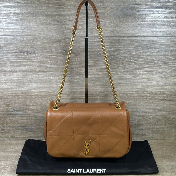 Saint Laurent Jamie 4.3 Small Shoulder Bag in Quilted Smooth Leather - Madder Brown