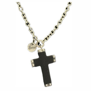 Gucci Wood Cross Pendant on Sterling Silver Chain - Chicago Pawners & Jewelers