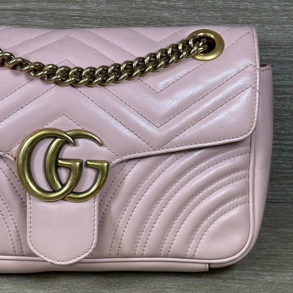 Gucci Double G Marmont Shoulder Bag Small - Pink