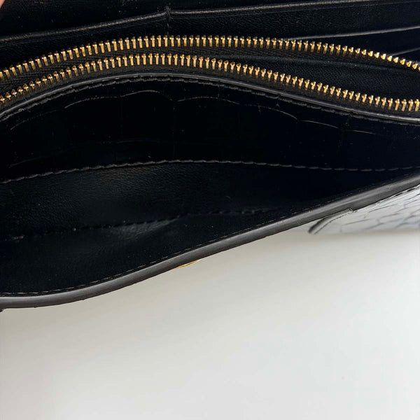 Balenciaga Hourglass Wallet on Chain - Black Crocodile Embossed Leather