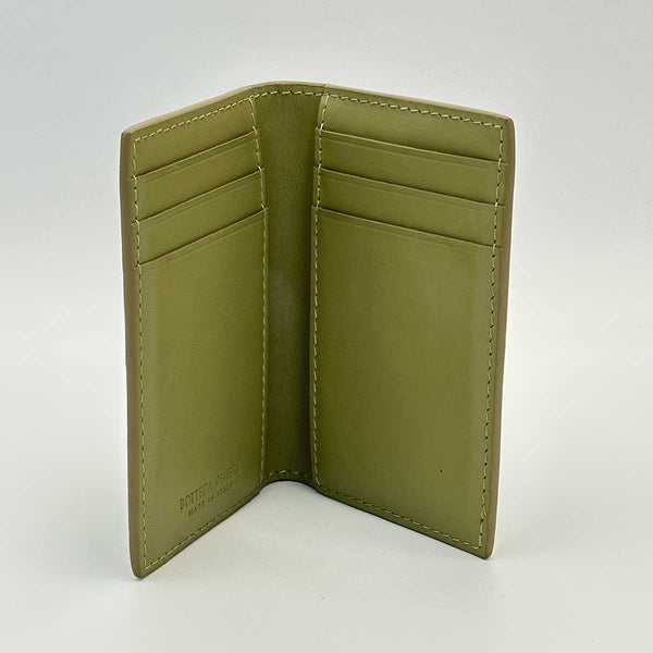 Bottega Veneta Intrecciato Flap Card Case - Olive Green