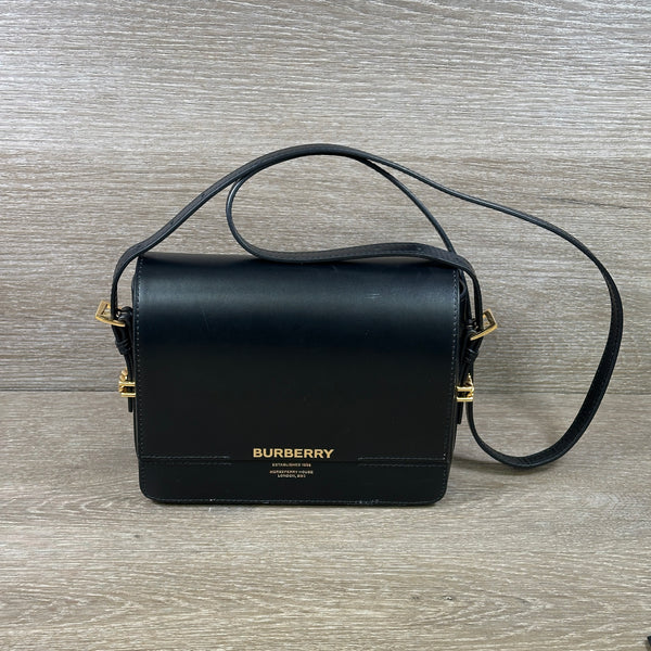 Burberry Grace Crossbody Bag, Small - Black Leather