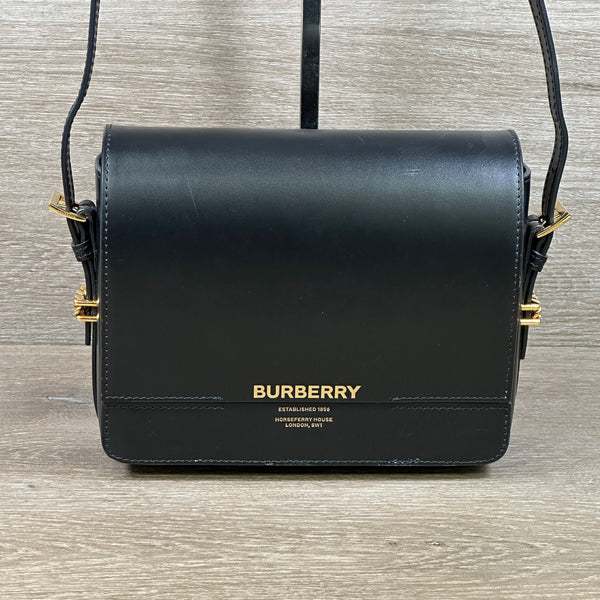 Burberry Grace Crossbody Bag, Small - Black Leather