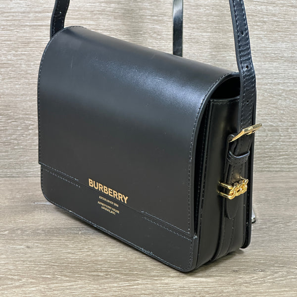 Burberry Grace Crossbody Bag, Small - Black Leather