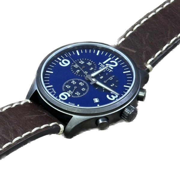 Tissot Chrono XL - Blue Dial - Brown Leather Band