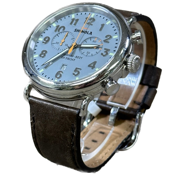 Shinola Runwell 2 Eye Chrono 47mm - Slate Blue - Chicago Pawners & Jewelers