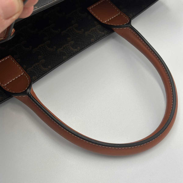 Celine Vertical Cabas Tote Triomphe Coated Canvas - Small