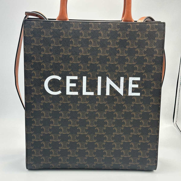 Celine Vertical Cabas Tote Triomphe Coated Canvas - Small