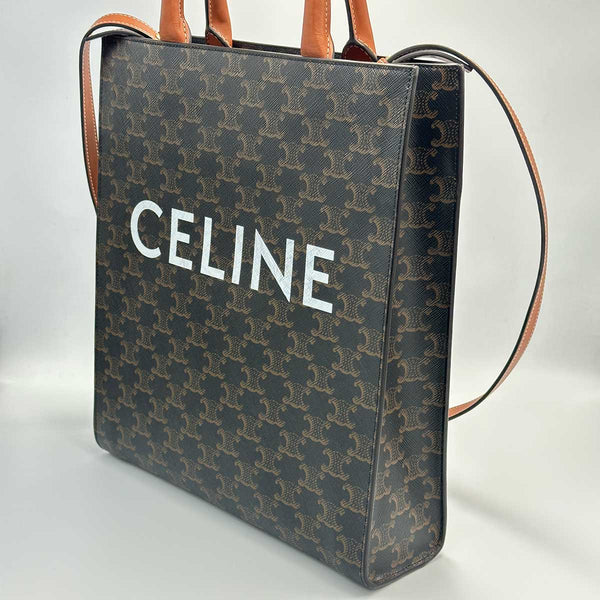 Celine Vertical Cabas Tote Triomphe Coated Canvas - Small