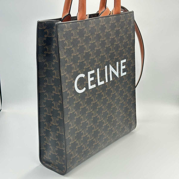 Celine Vertical Cabas Tote Triomphe Coated Canvas - Small