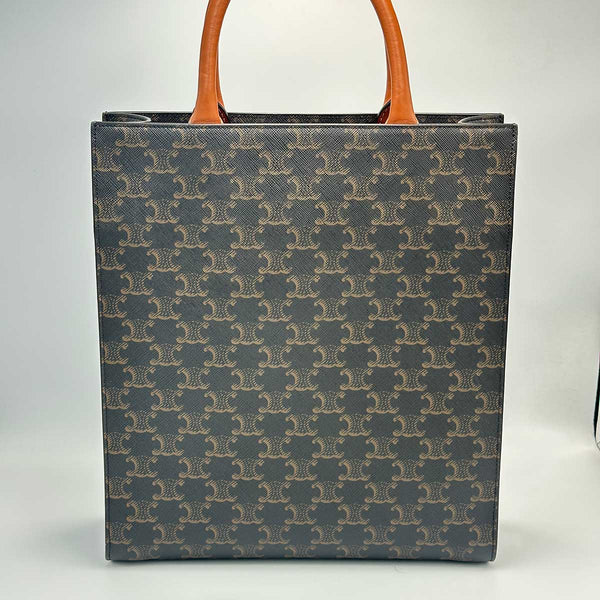 Celine Vertical Cabas Tote Triomphe Coated Canvas - Small