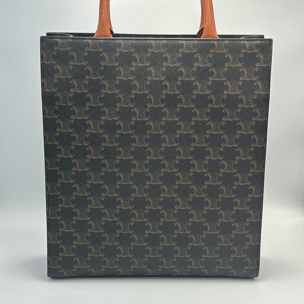 Celine Vertical Cabas Tote Triomphe Coated Canvas - Small