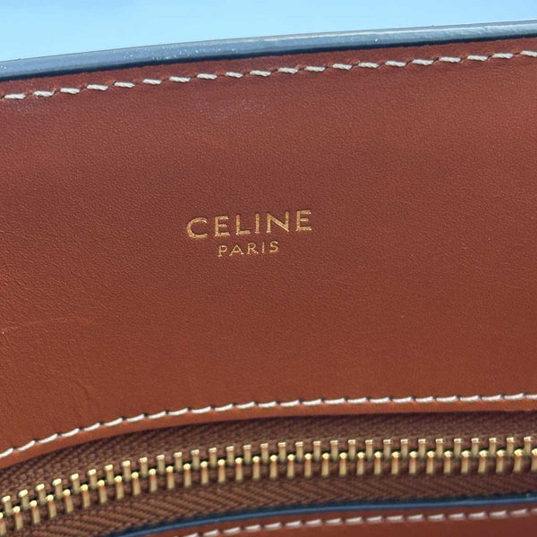 Celine Vertical Cabas Tote Triomphe Denim and Leather