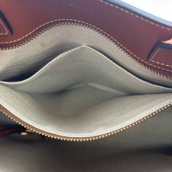 Celine Vertical Cabas Tote Triomphe Denim and Leather