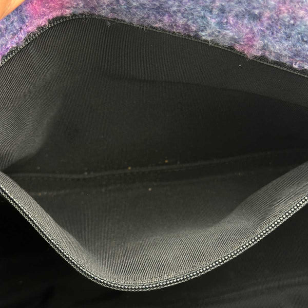 Chanel Large 19 Flap Bag Black, Purple and Blue Ombre Wool Tweed Mixed Hardware