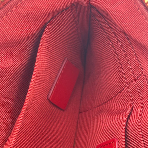 Chanel Caviar Camellia Embossed Cosmetic Pouch - Red