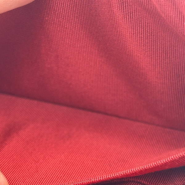 Chanel Caviar Camellia Embossed Cosmetic Pouch - Red