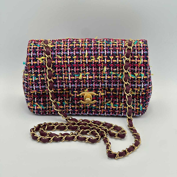 Chanel Multicolor Quilted Tweed Mini Classic Flap Bag