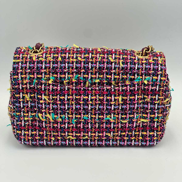 Chanel Multicolor Quilted Tweed Mini Classic Flap Bag