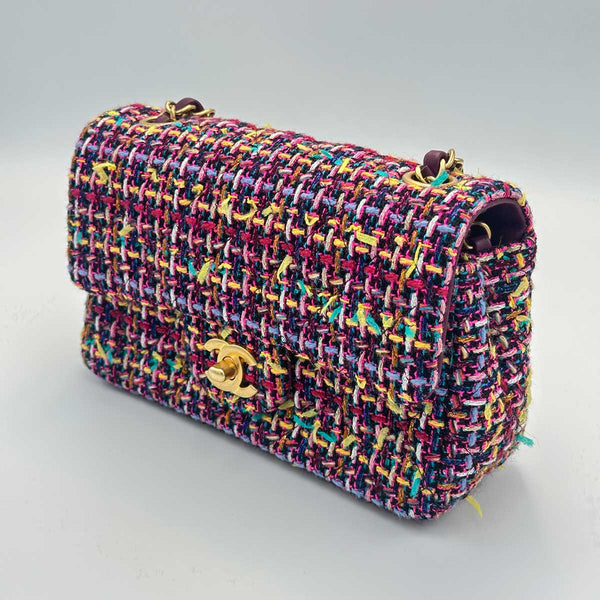 Chanel Multicolor Quilted Tweed Mini Classic Flap Bag