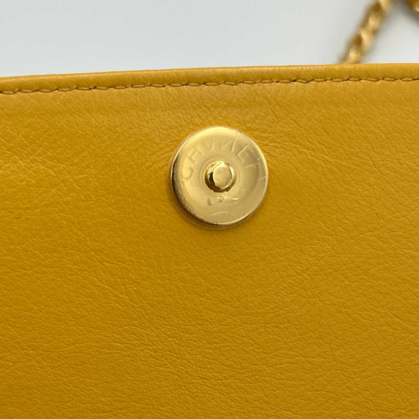 Chanel Mustard Yellow Lambskin Quilted Handle Crossbody Bag