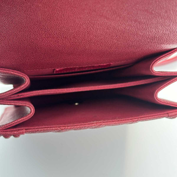 Chanel North South Boy Flap Red Quilted Caviar