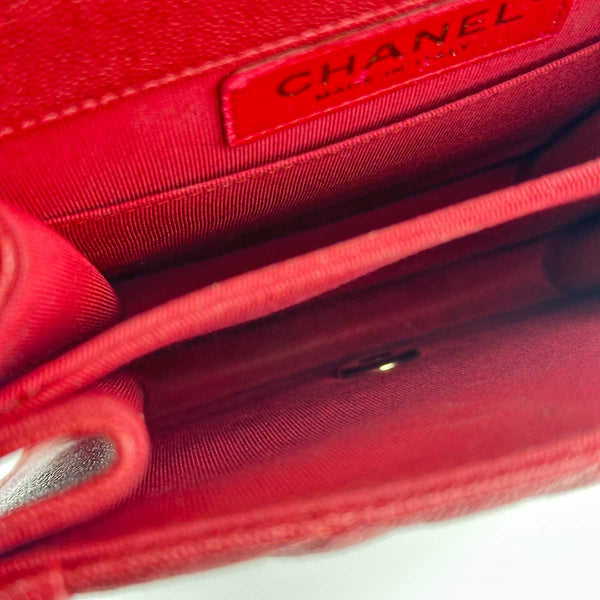 Chanel North South Boy Flap Red Quilted Caviar