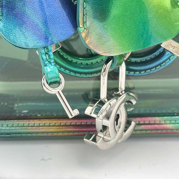 Chanel PVC Patent Calfskin Patent Lambskin Small CC Vanity Case - Green