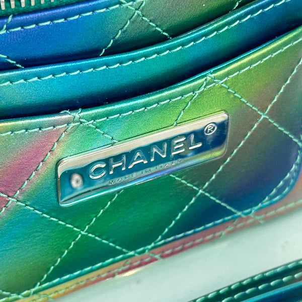 Chanel PVC Patent Calfskin Patent Lambskin Small CC Vanity Case - Green