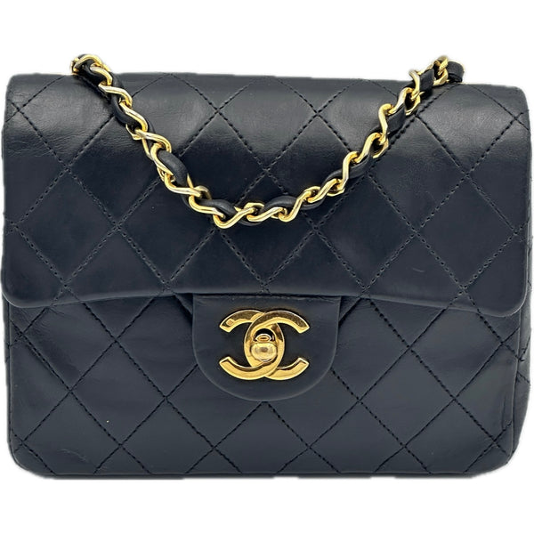 Chanel Quilted Mini Sqaure Flap Bag - Black