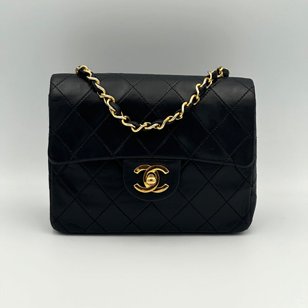 Chanel Quilted Mini Sqaure Flap Bag - Black
