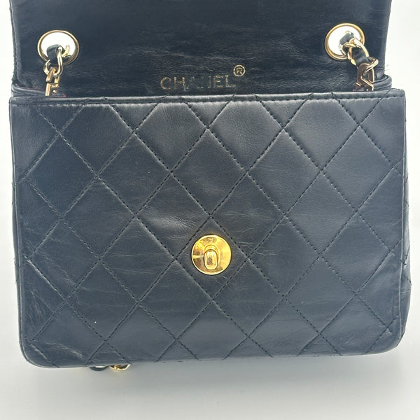 Chanel Quilted Mini Sqaure Flap Bag - Black