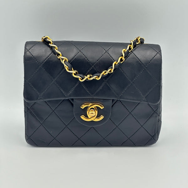 Chanel Quilted Mini Sqaure Flap Bag - Black