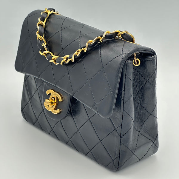 Chanel Quilted Mini Sqaure Flap Bag - Black