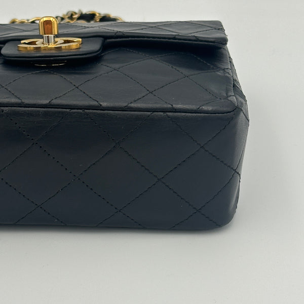 Chanel Quilted Mini Sqaure Flap Bag - Black