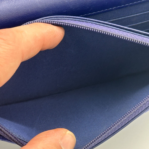 Chanel Quilted Velvet Wallet on Chain - Blue