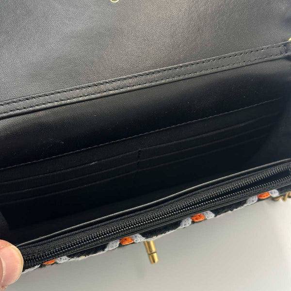 Chanel Rainbow Roped Multicolor Tweed Pearl Crush Wallet on Chain