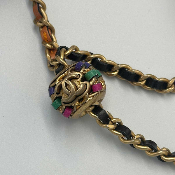 Chanel Rainbow Roped Multicolor Tweed Pearl Crush Wallet on Chain