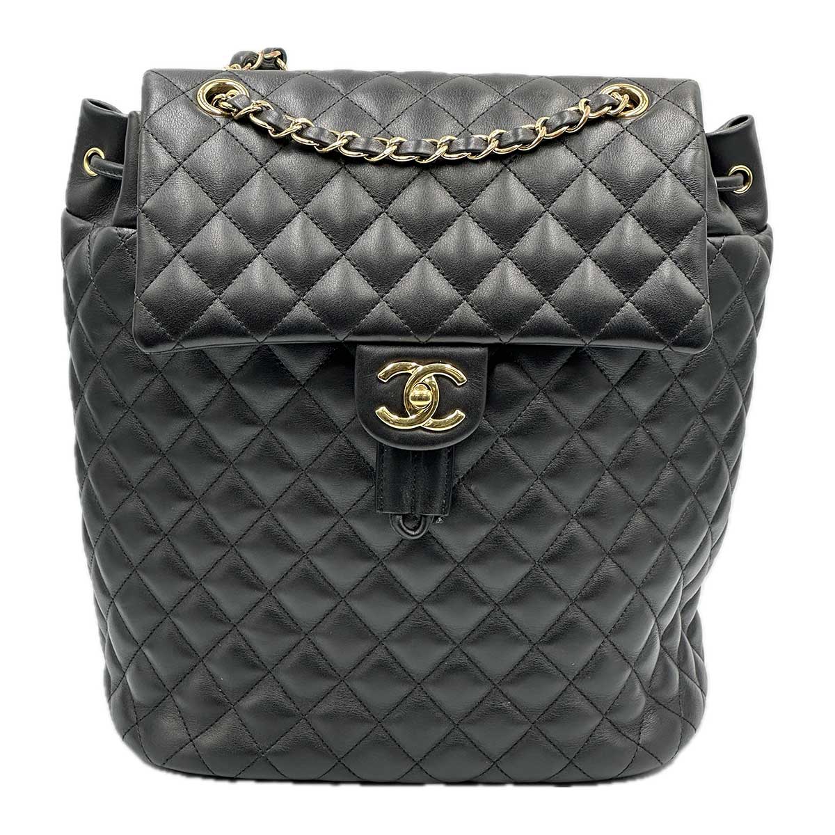 CHANEL Black quilted lamb leather backpack