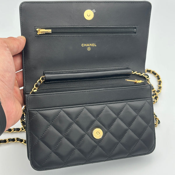 Chanel Wallet on Chain, Quilted Lambskin - Black