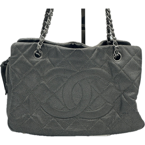 Chanel Caviar Timeless 'CC' Soft Shopper - Grey