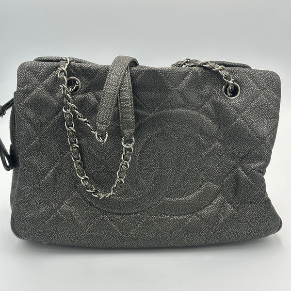 Chanel Caviar Timeless 'CC' Soft Shopper - Grey