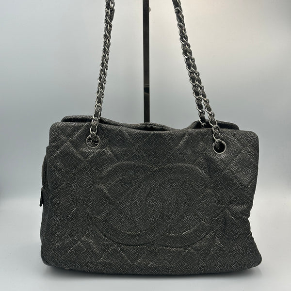 Chanel Caviar Timeless 'CC' Soft Shopper - Grey