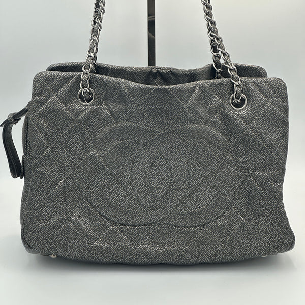 Chanel Caviar Timeless 'CC' Soft Shopper - Grey