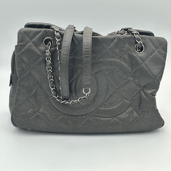Chanel Caviar Timeless 'CC' Soft Shopper - Grey