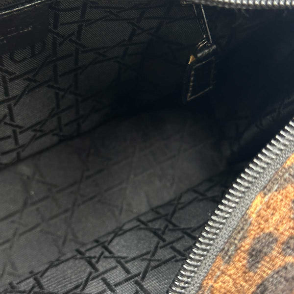 Christian Dior Lady Dior Leopard Velvet Cannage Handbag