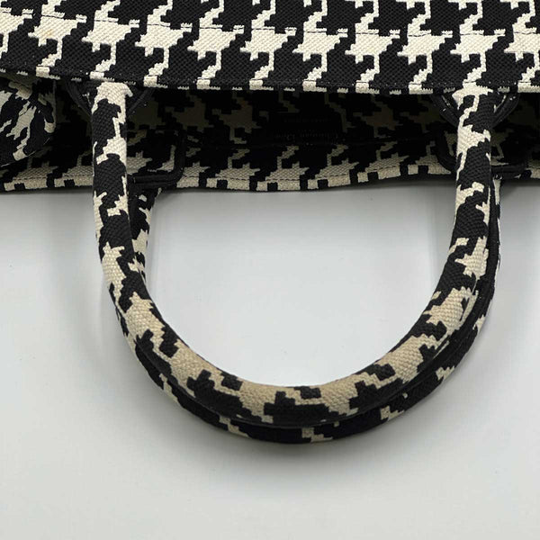Christian Dior Medium Houndstooth Tote Bag - Black/White